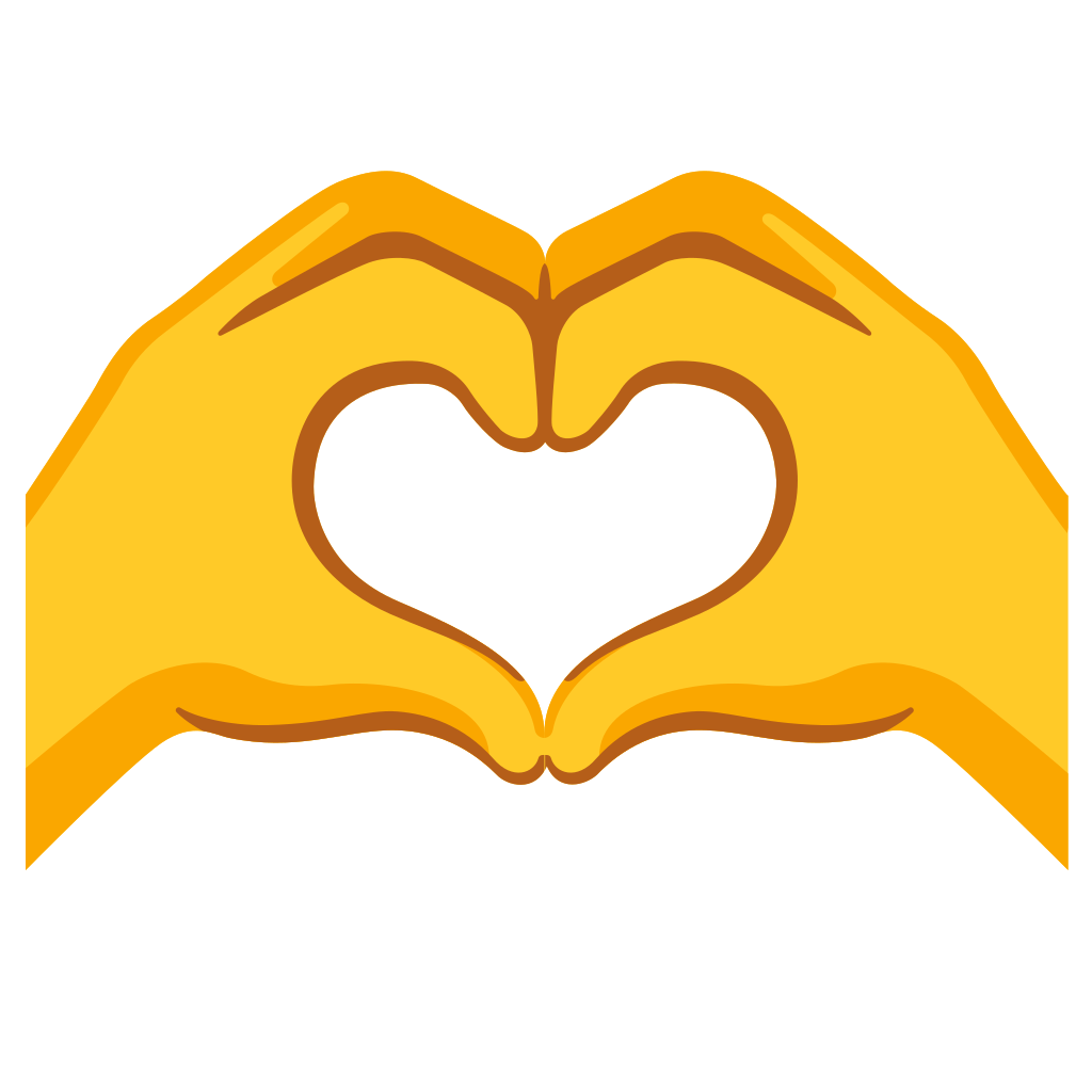 emoji of two hands forming a heart shape to indicate affection