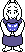 a forward-facing overworld sprite of toriel from undertale. there's a second one next to it for the sake of the joke.